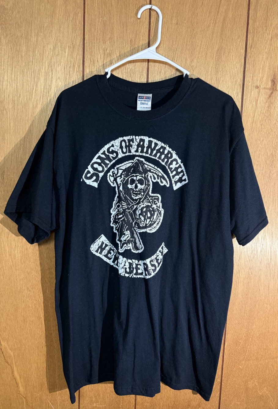 Jerzees Sons of Anarchy Reaper Crew Black Graphic T-Shirt Men's XL
